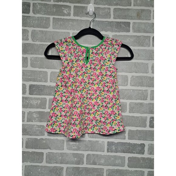 Mini Boden Shirred Girls Floral Cap Sleeve‎ Top Tunic Size 6-7Y 100% Cotton - Picture 2 of 9